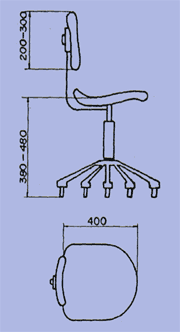 dimensiones de la silla de oficina